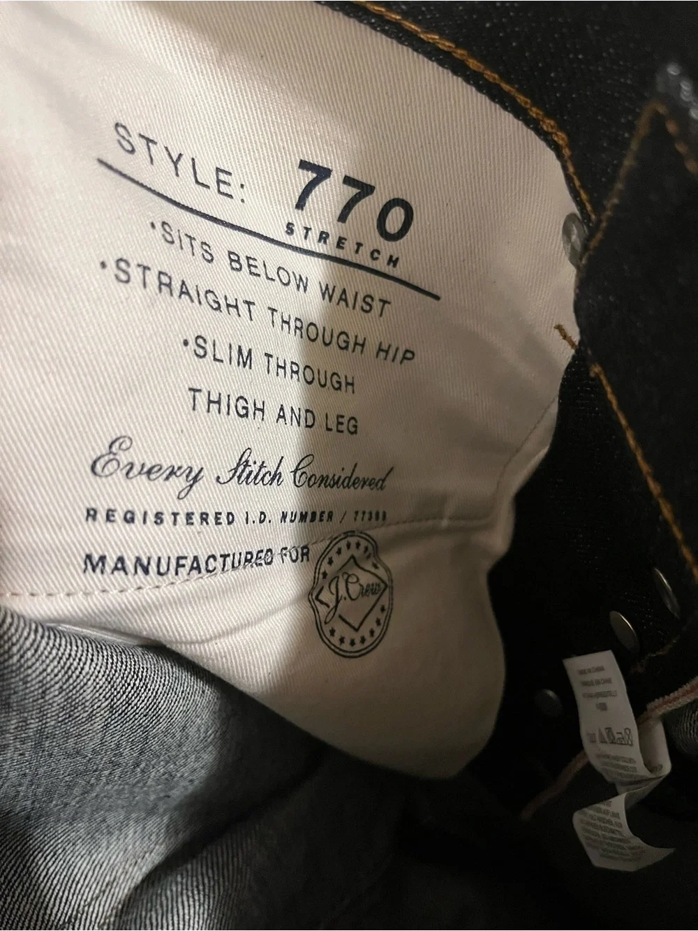 J. Crew Slim Straight Black Denim Jeans